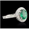 Image 2 : 14KT White Gold 1.53ct Emerald & Diamond Ring
