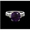 Image 1 : 18KT White Gold 3.00ct Amethyst and Diamond Ring