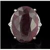 Image 1 : SILVER 29.21ct Corundum and Topaz Ring