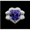 Image 1 : 18KT White Gold 8.74ct Tanzanite and Diamond Ring