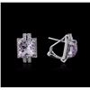 Image 2 : 14KT White Gold 4.74ctw Amethyst and Diamond Earrings