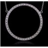 Image 1 : 14KT White Gold 0.94ctw Diamond Pendant With Chain