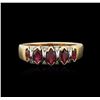 Image 1 : 14KT Yellow Gold 0.10ctw Diamond and Ruby Ring