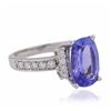 Image 2 : 14KT White Gold 3.63ct Tanzanite and Diamond Ring