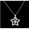 Image 1 : 14KT White Gold 0.70ctw Diamond Star Pendant With Chain