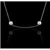 Image 1 : 14KT White Gold Pearl Necklace