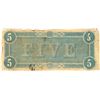 Image 2 : $5 1864 Richmond Virginia Confederate States of America Bank Note