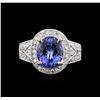 Image 1 : 14KT White Gold 3.72ct Tanzanite and Diamond Ring