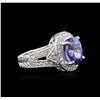 Image 2 : 14KT White Gold 3.72ct Tanzanite and Diamond Ring