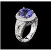Image 3 : 14KT White Gold 3.72ct Tanzanite and Diamond Ring