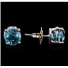Image 2 : 14KT White Gold 2.00ctw Blue Zircon Earrings