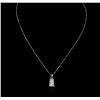 Image 2 : 14KT White Gold 0.50ctw Diamond Pendant With Chain