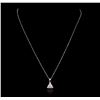 Image 2 : 14KT White Gold 0.75ctw Diamond Pendant With Chain