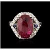 Image 1 : 14KT White Gold 3.41ct Ruby, Sapphire and Diamond Ring