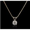 Image 2 : 14KT Yellow Gold 0.33ct Diamond Pendant With Chain