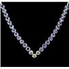 Image 2 : 14KT White Gold 16.08ctw Tanzanite and Diamond Necklace
