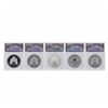 Image 2 : 2011 ANACS 25th Anniversary 5-Coin First Strike Silver Eagle Set