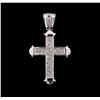 Image 1 : 3.00ctw Diamond Cross Pendant - 14KT White Gold