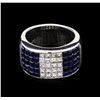 Image 1 : 1.20ctw Blue Sapphire and Diamond Ring - Platinum