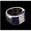 Image 2 : 1.20ctw Blue Sapphire and Diamond Ring - Platinum