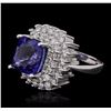 Image 2 : 14KT White Gold GIA Certified 8.39ct Tanzanite and Diamond Ring