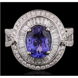 18KT White Gold 2.45ct Tanzanite and Diamond Ring