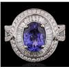 Image 1 : 18KT White Gold 2.45ct Tanzanite and Diamond Ring