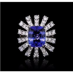 14KT White Gold 4.46ct Tanzanite and Diamond Ring
