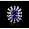 Image 1 : 14KT White Gold 4.46ct Tanzanite and Diamond Ring