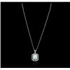 Image 2 : 18KT White Gold 8.80ct Opal and Diamond Pendant With Chain