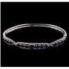 Image 1 : 3.60ctw Sapphire and Diamond Bangle Bracelet - 14KT White Gold