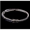 Image 2 : 3.60ctw Sapphire and Diamond Bangle Bracelet - 14KT White Gold