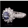 Image 2 : 14KT White Gold 1.67ct Tanzanite and Diamond Ring