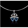 Image 2 : 14KT White Gold 6.00ctw Topaz and Diamond Necklace