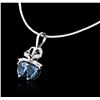 Image 3 : 14KT White Gold 6.00ctw Topaz and Diamond Necklace