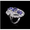 Image 3 : 14KT White Gold 3.96ctw Tanzanite and Diamond Ring