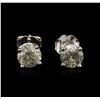 Image 1 : 14KT White Gold 1.36ctw Diamond Stud Earrings