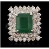 Image 1 : 14KT White Gold 3.34ct Emerald and Diamond Ring