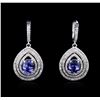 Image 1 : 14KT White Gold 2.62ctw Tanzanite and Diamond Earrings