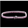 Image 2 : 12.81ctw Pink Sapphire Bracelet - 14KT White Gold