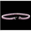 Image 3 : 12.81ctw Pink Sapphire Bracelet - 14KT White Gold