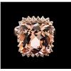 Image 1 : 10.31ct Morganite and Diamond Ring - 14KT Rose Gold