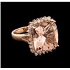 Image 2 : 10.31ct Morganite and Diamond Ring - 14KT Rose Gold