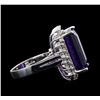 Image 3 : 14KT White Gold 11.22ct Amethyst and Diamond Ring