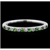 Image 1 : 0.13ctw Tsavorite and Diamond Ring - 18KT White Gold