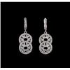 Image 1 : 1.01ctw Diamond Dangle Earrings - 14KT White Gold