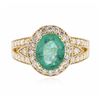 Image 1 : 14KT Yellow Gold 1.98ct Emerald and Diamond Ring