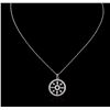 Image 2 : 14KT White Gold 0.54ctw Diamond Pendant With Chain
