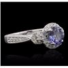 Image 2 : 14KT White Gold 1.51ct Tanzanite and Diamond Ring