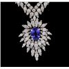 Image 2 : 14KT White Gold 2.57ct Tanzanite and Diamond Necklace